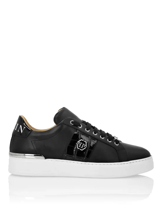 Mix Leather Lo-Top Sneakers Hexagon