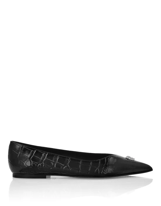 Asymmetric Ballerina Flats Skull