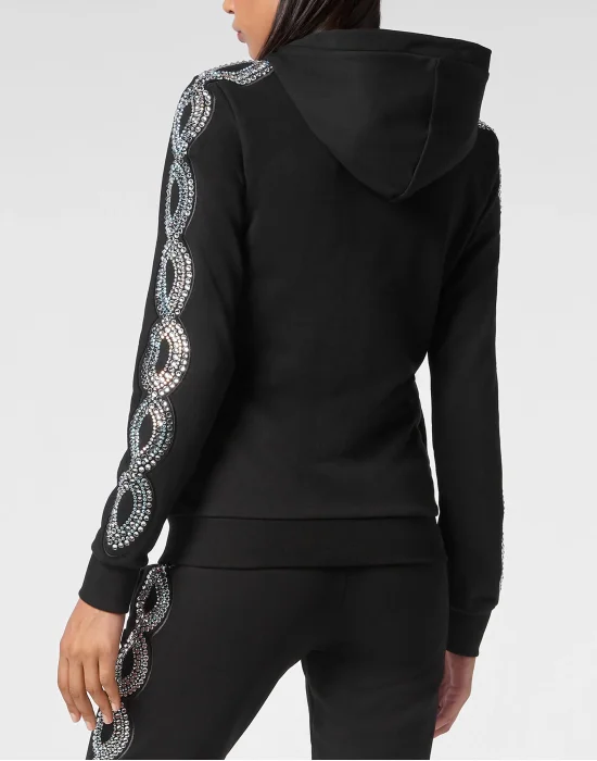 Hoodie sweatshirt Full Zip Crystal Cable
