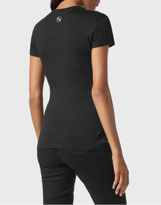 T-shirt Round Neck SS Skull strass