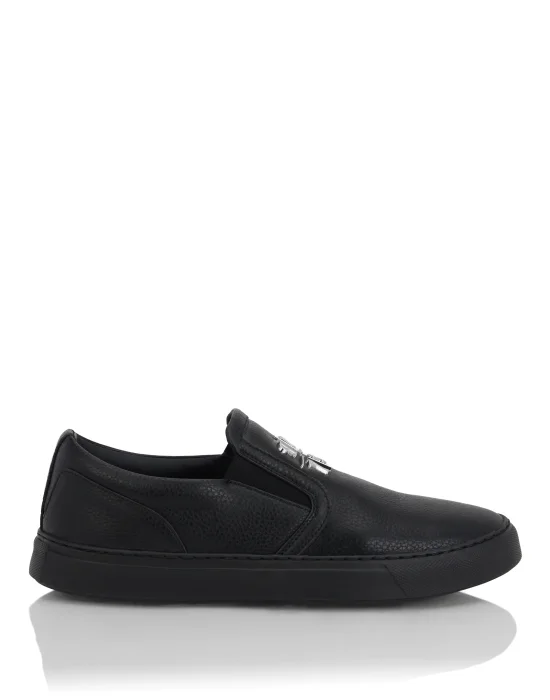 Deer Print Leather Slip On