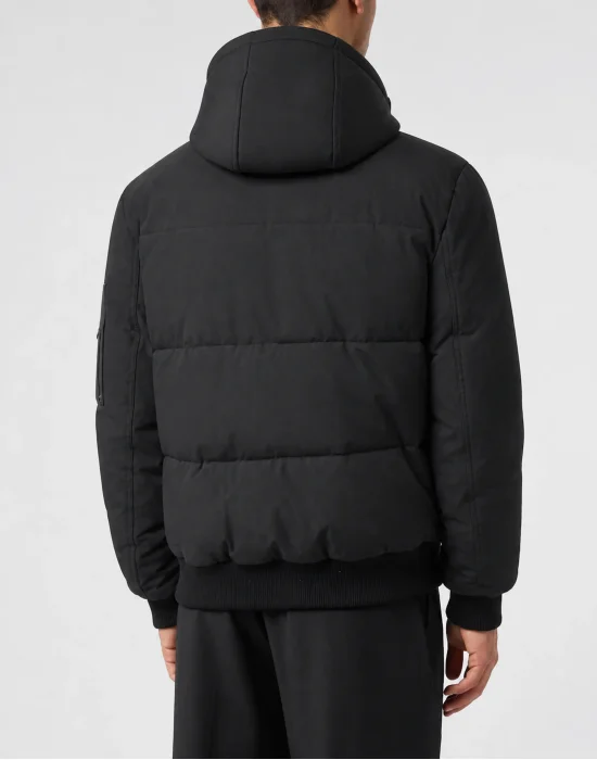 Eco Leather Nylon Bomber