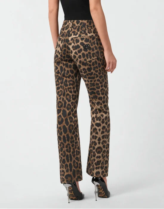 Leopard Straight Fit Jeans
