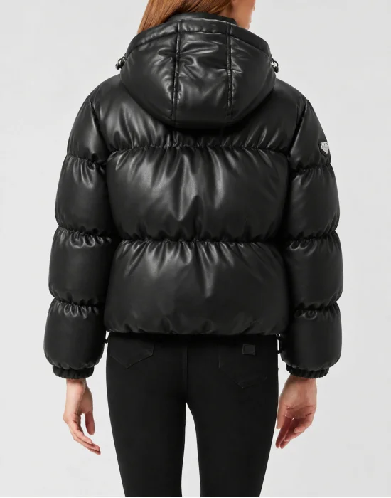 Eco Leather Puffer Jacket