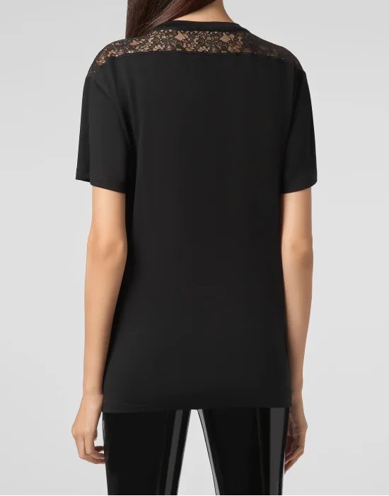 T-shirt Round Neck SS Lace