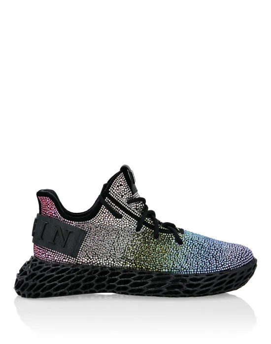 RUNNER SNEAKERS $KELETON SUEDE WITH STRASS