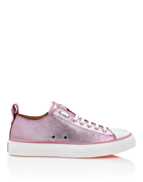 Laminated Leather Lo-Top Sneakers Megastar