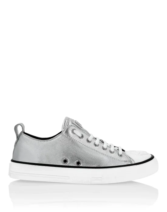 Laminated Leather Lo-Top Sneakers Megastar
