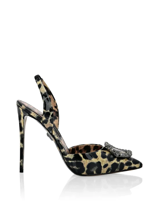 Patent Leather Decollete Hi-Heels Leopard