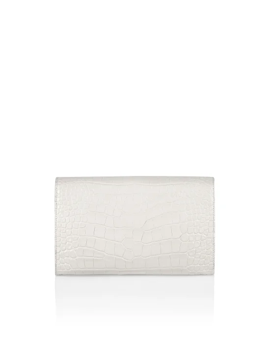 Small Croco Embossed Clutch Eagle