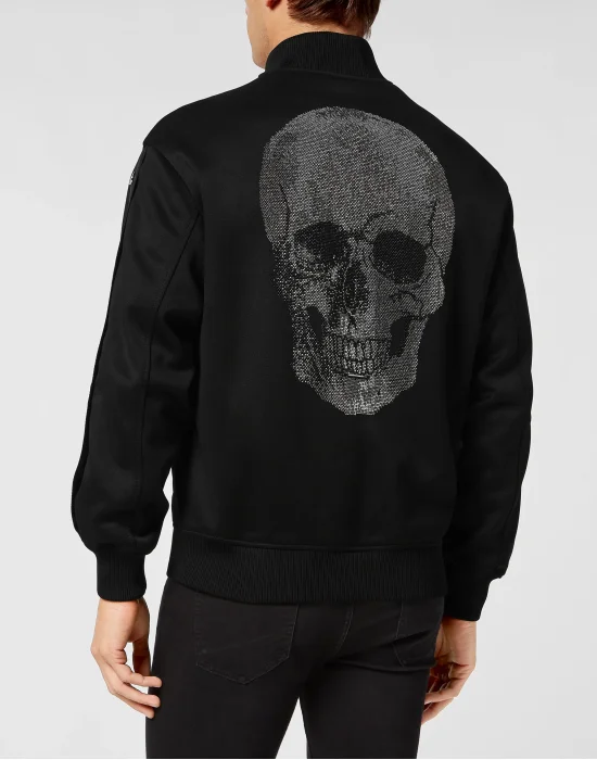Jersey Jogging Jacket Skull strass