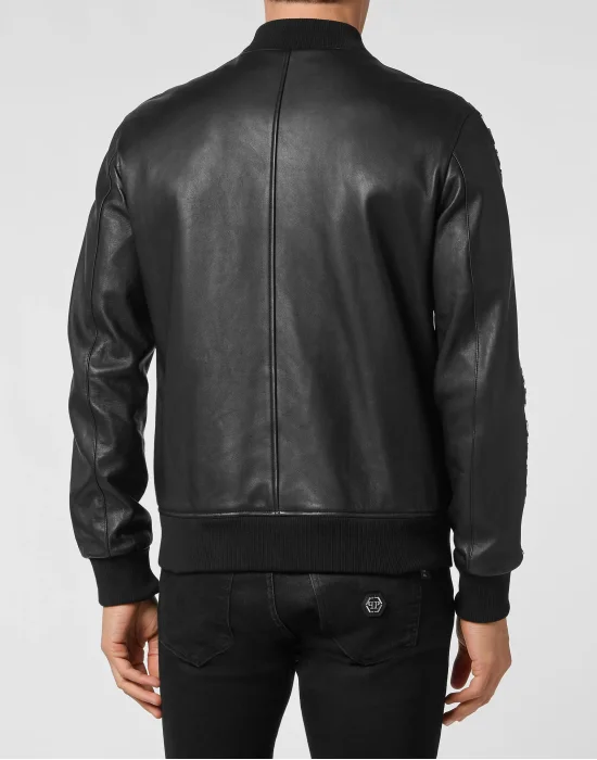 Leather Bomber Gothic Plein