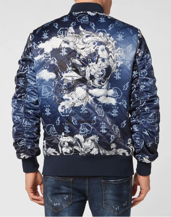 Silk Satin Bomber Skull
