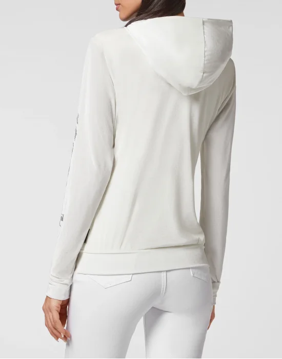 Velvet Hoodie sweatshirt Full Zip  Gothic Plein