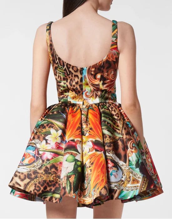 Duchesse Short Dress Baroque Flowers