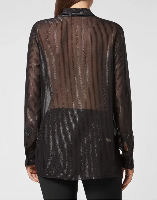Silk Shirt Lurex with Crystals
