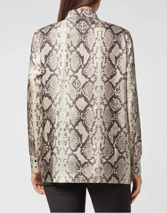 SILK  PYTHON  PRINT  SHIRT