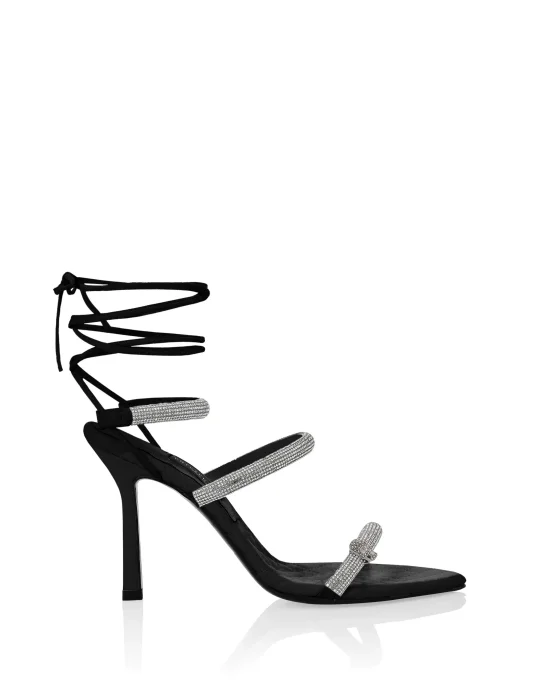 Crystal Lace-up Sandals