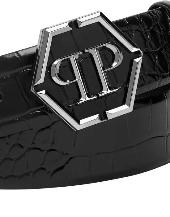 Leather Belt Hexagon