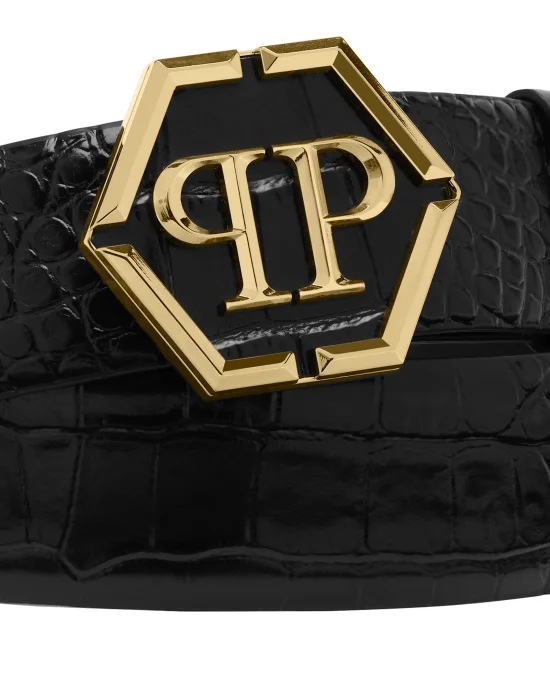 Leather Belt Hexagon