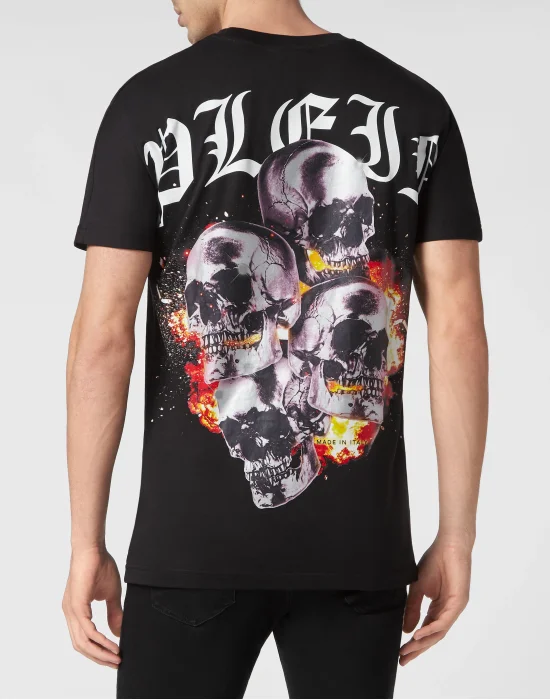 T-shirt Round Neck SS Skull on fire