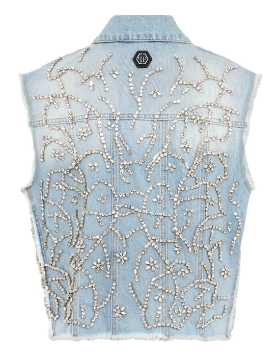 Denim Vest Crystal