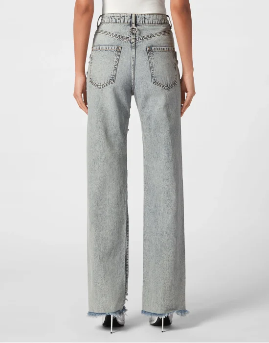 Denim Trousers Palace Fit Crystal