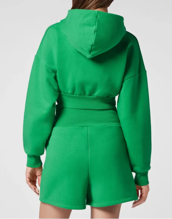 Cropped Hoodie Sweatjacket Gothic Plein