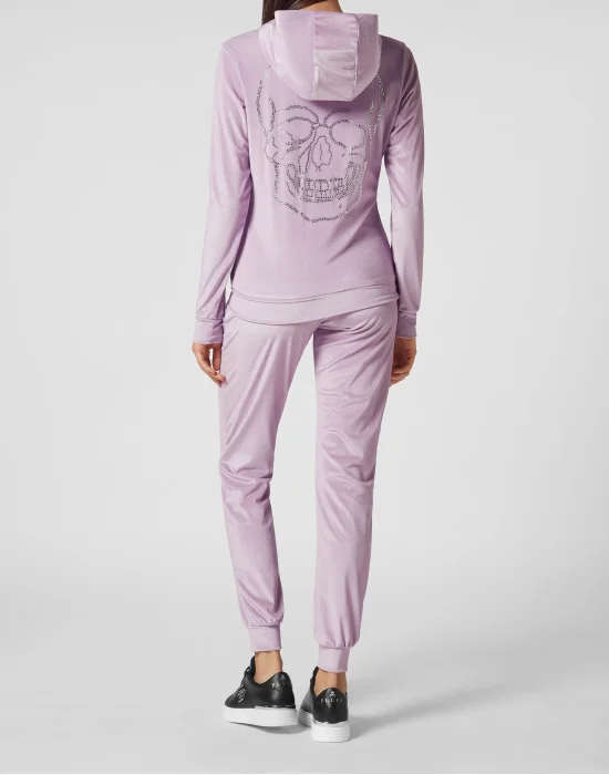 Velvet Jogging Tracksuit: Top/Trousers Crystal Skull