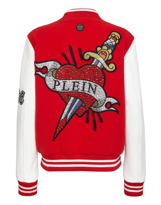 Wool and Leather Bomber Love Angel