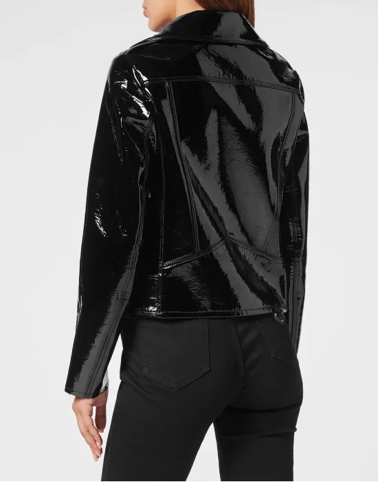 Oversize Glossy Eco Leather Jacket