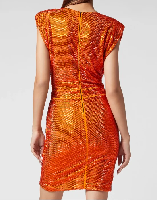 Shoulder Pad Mini Dress Stones