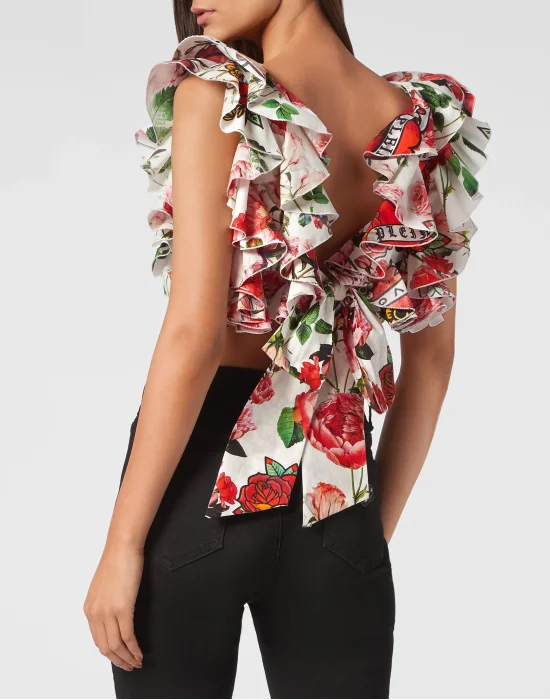 Volant Cropped Top Love