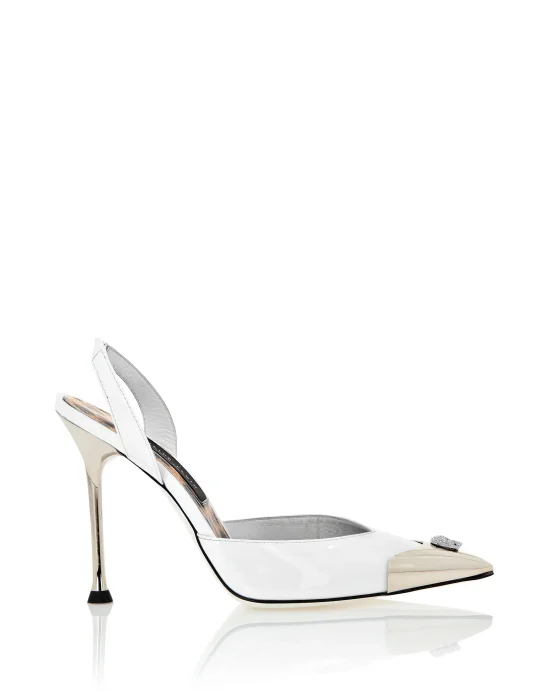Cystal Skull Patent Leather Slingback
