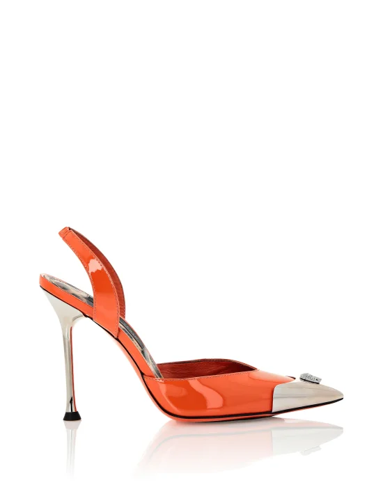 Cystal Skull Patent Leather Slingback