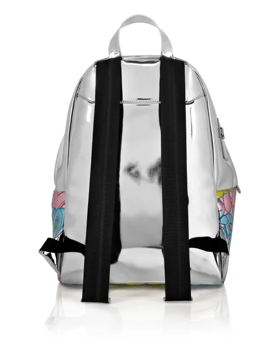 Mirror Leather Backpack Bombing Graffiti