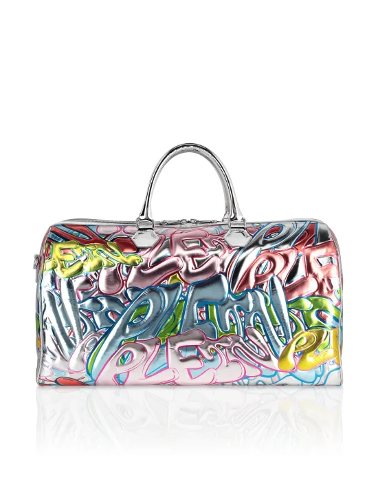 Mirror Leather Handle Bag Bombing Graffiti
