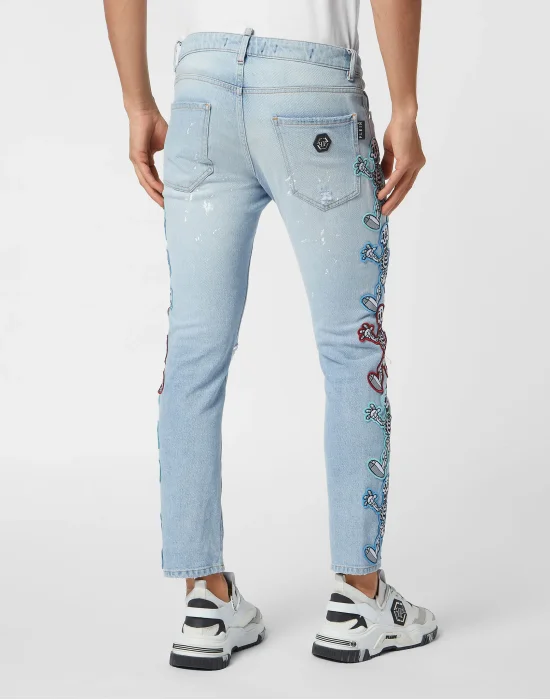 Denim Trousers Skinny Fit Skully Gang