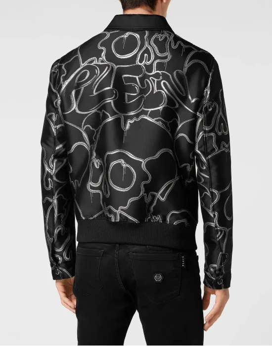 Jacquard Lurex Collared Bomber