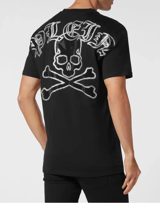 T-shirt Round Neck SS with Crystals Skull&Bones