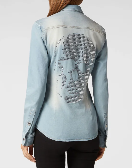 Denim Shirt Skull strass