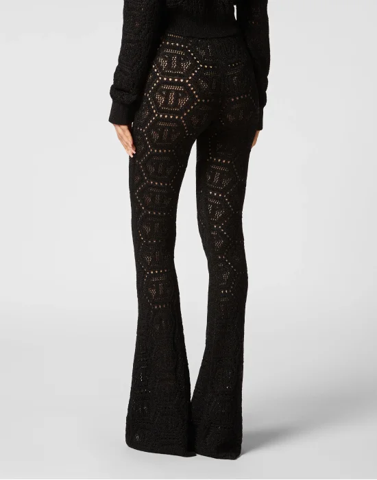 Lurex Knit Trousers Monogram
