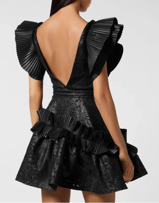 Leather Mini Dress Sangallo