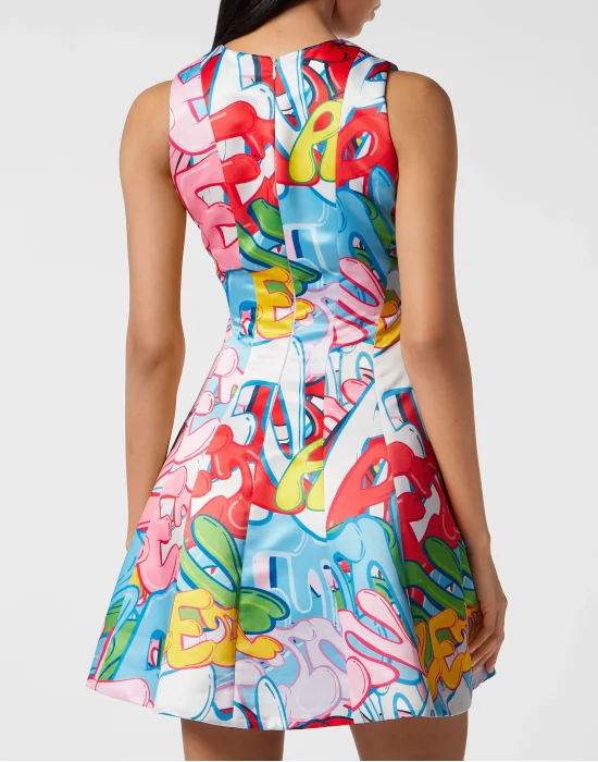 Duchesse Midi Dress Bombing Graffiti