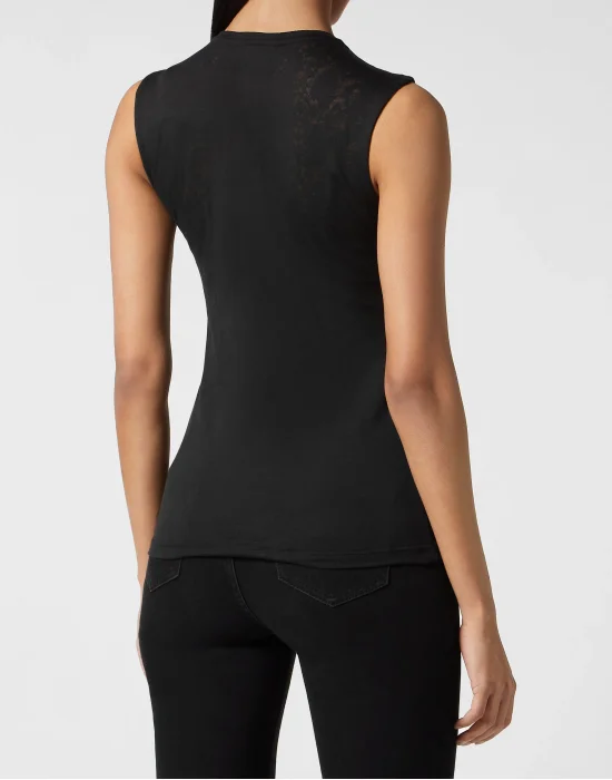 Tank Top with crystals Lace