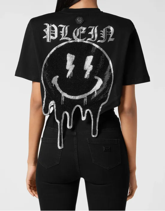 Cropped T-shirt Round Neck SS Smile
