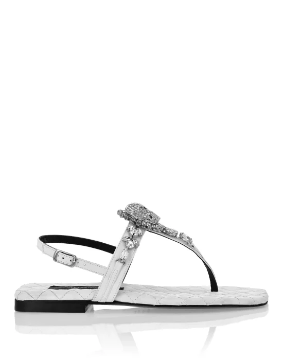 Flat Nappa Sandals Crystal