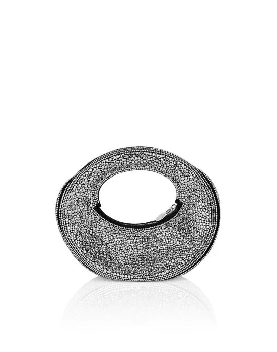 Suede Mini Handle Bag Strass