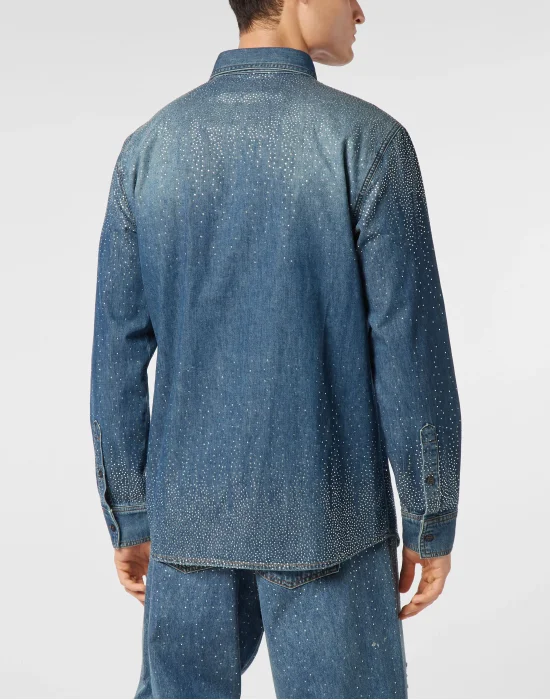 Denim Shirt Ls Strass