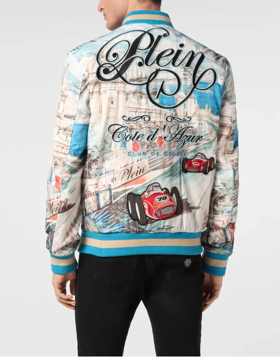 Satin Bomber Jacket Monaco Cote d'Azur